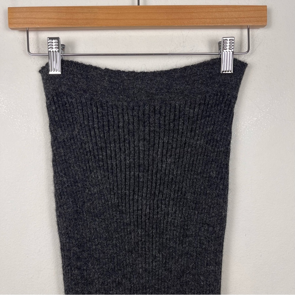 ACNE STUDIOS Randa Alpaca Wool Gray Ribbed Midi Skirt Size M - Picture 3 of 10
